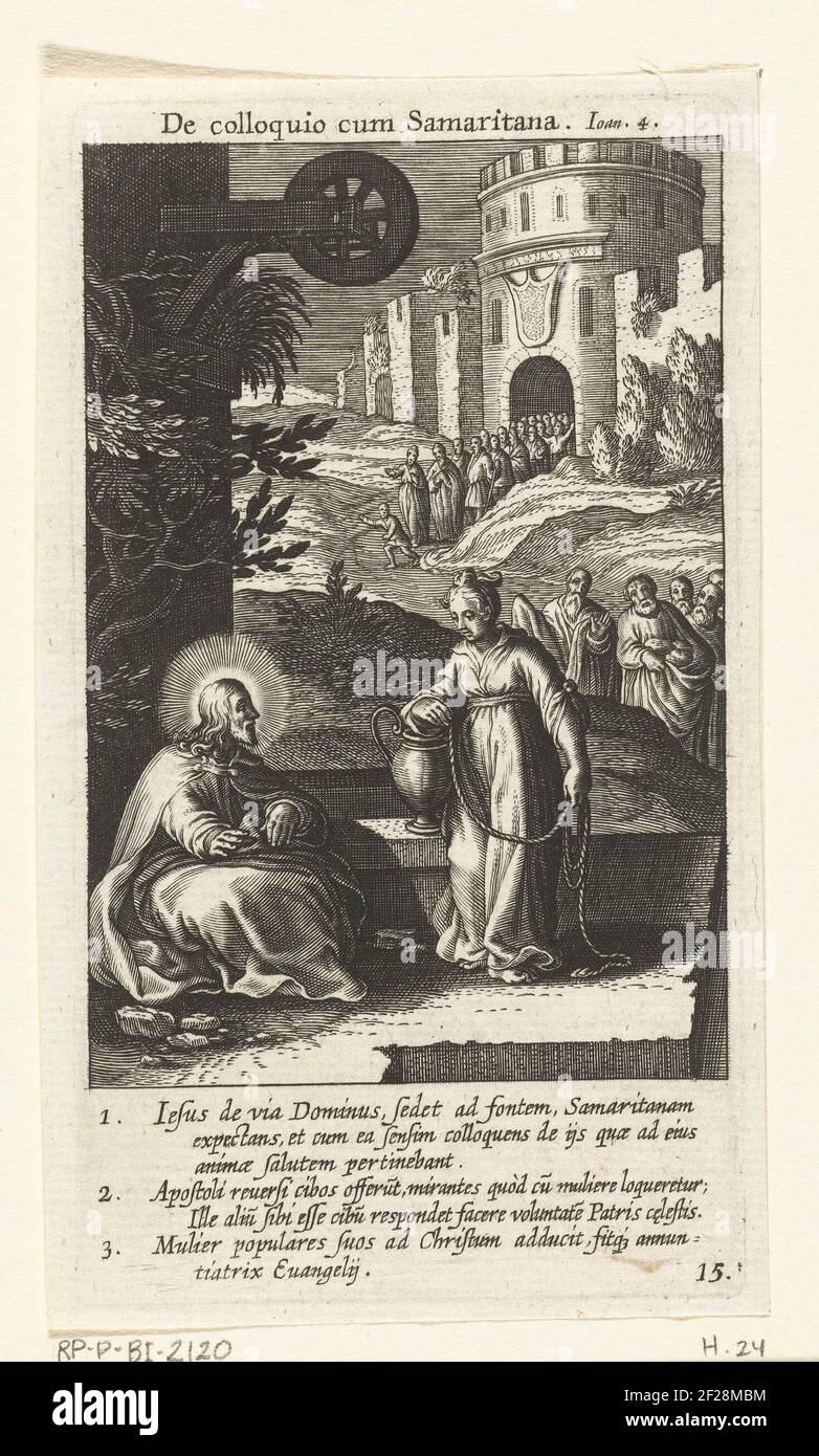 Cristo en Samaritaanse Vrouw; la conversazione con il Samaritano; la passione della vita e la morte di Gesù Cristo .. Foto Stock