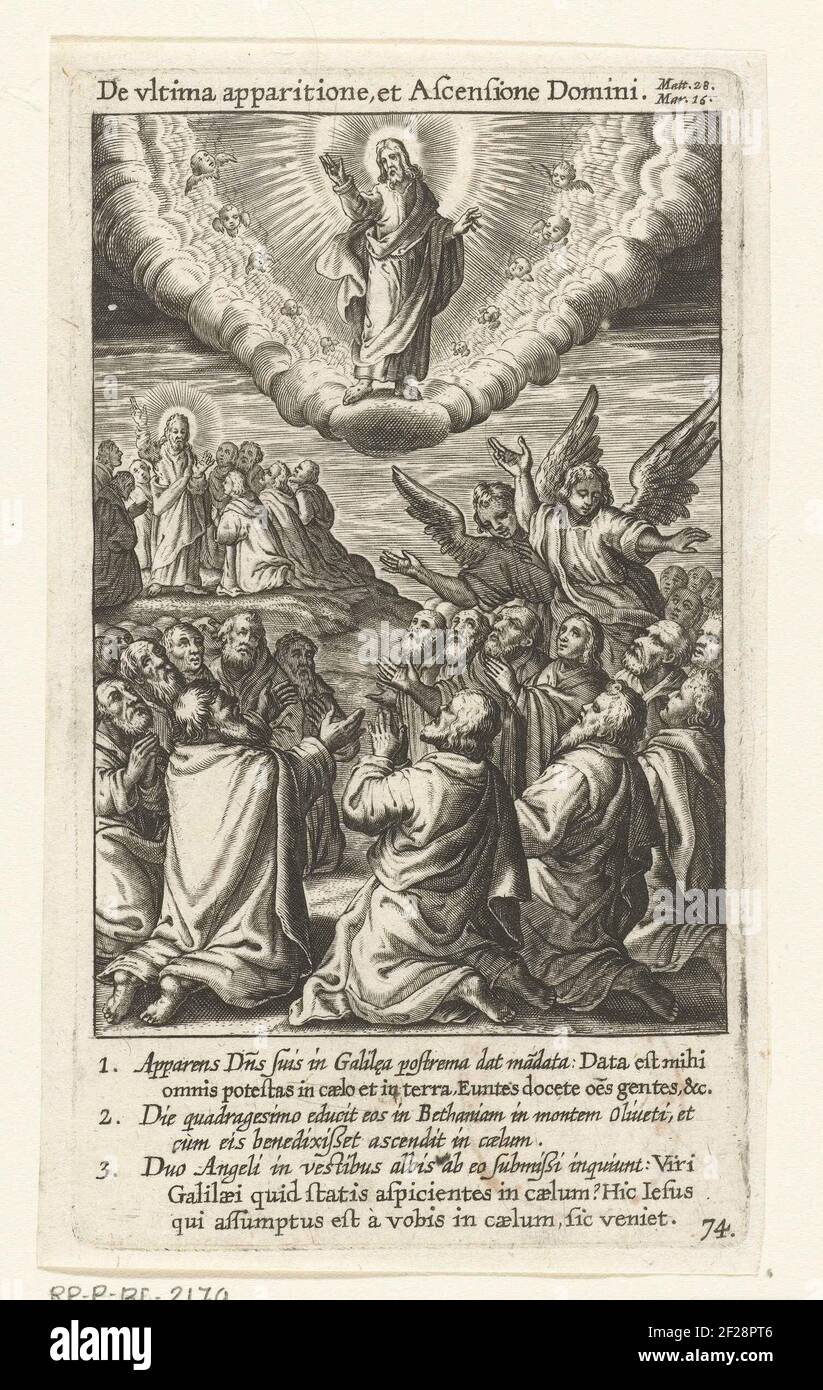 Hemelvaart Van Cristo; l'apparizione finale e l'Ascensione; la passione e la morte della vita di Gesù Cristo .. Foto Stock