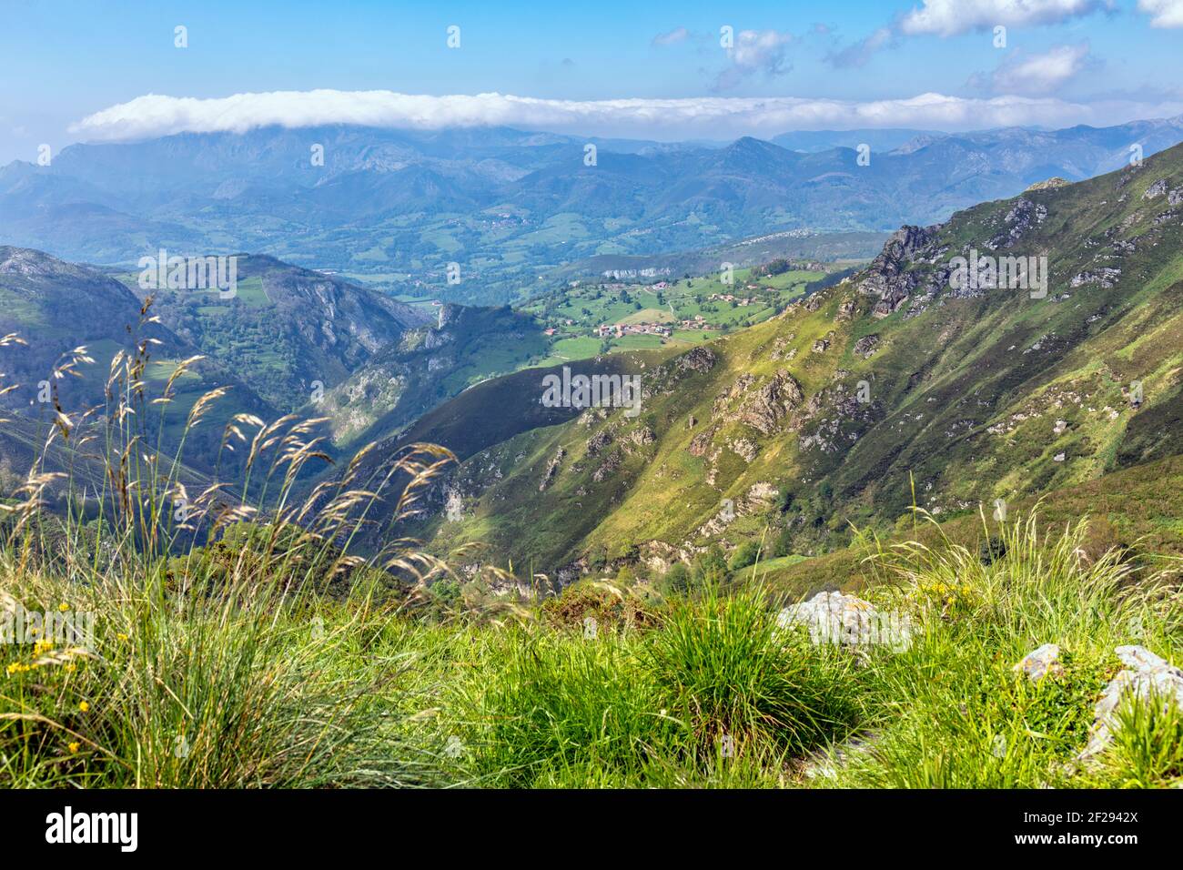 Scenario nel Parco Nazionale Picos de Europa, Asturie, Spagna. Parque Nacional de los Picos de Europa. Foto Stock