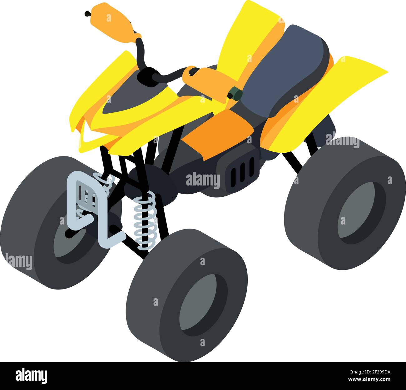 Icona della moto quad da corsa. Icona vettoriale quad bike isometrica per il web design isolato su sfondo bianco Illustrazione Vettoriale