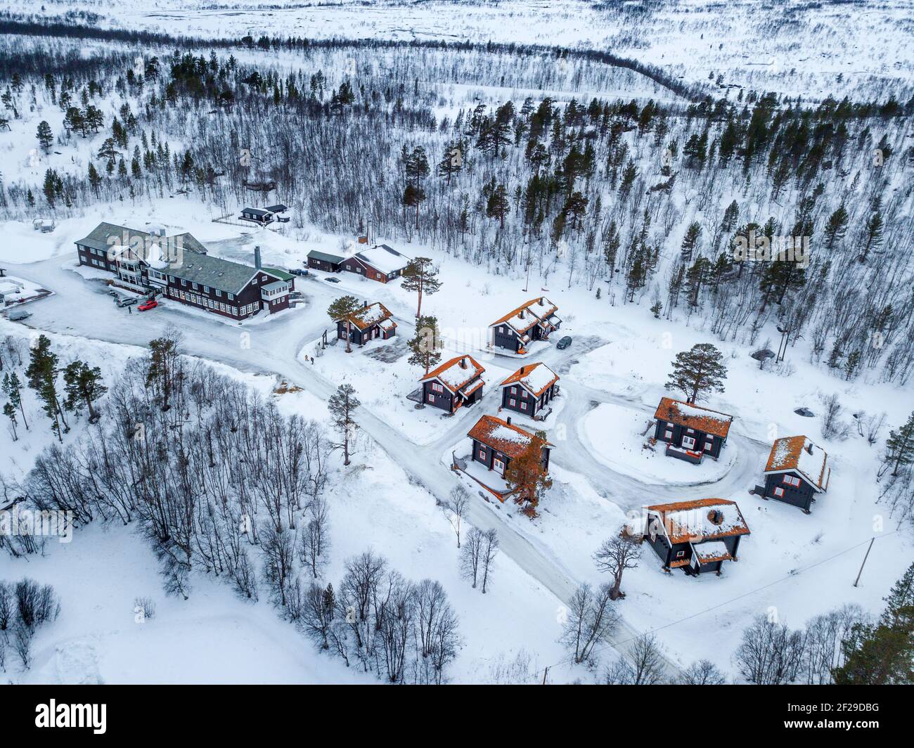 Saltfjellet Hotell a Lønsdal Storjord, Norvegia. Parco nazionale Saltfjellet-Svartisen. Foto Stock