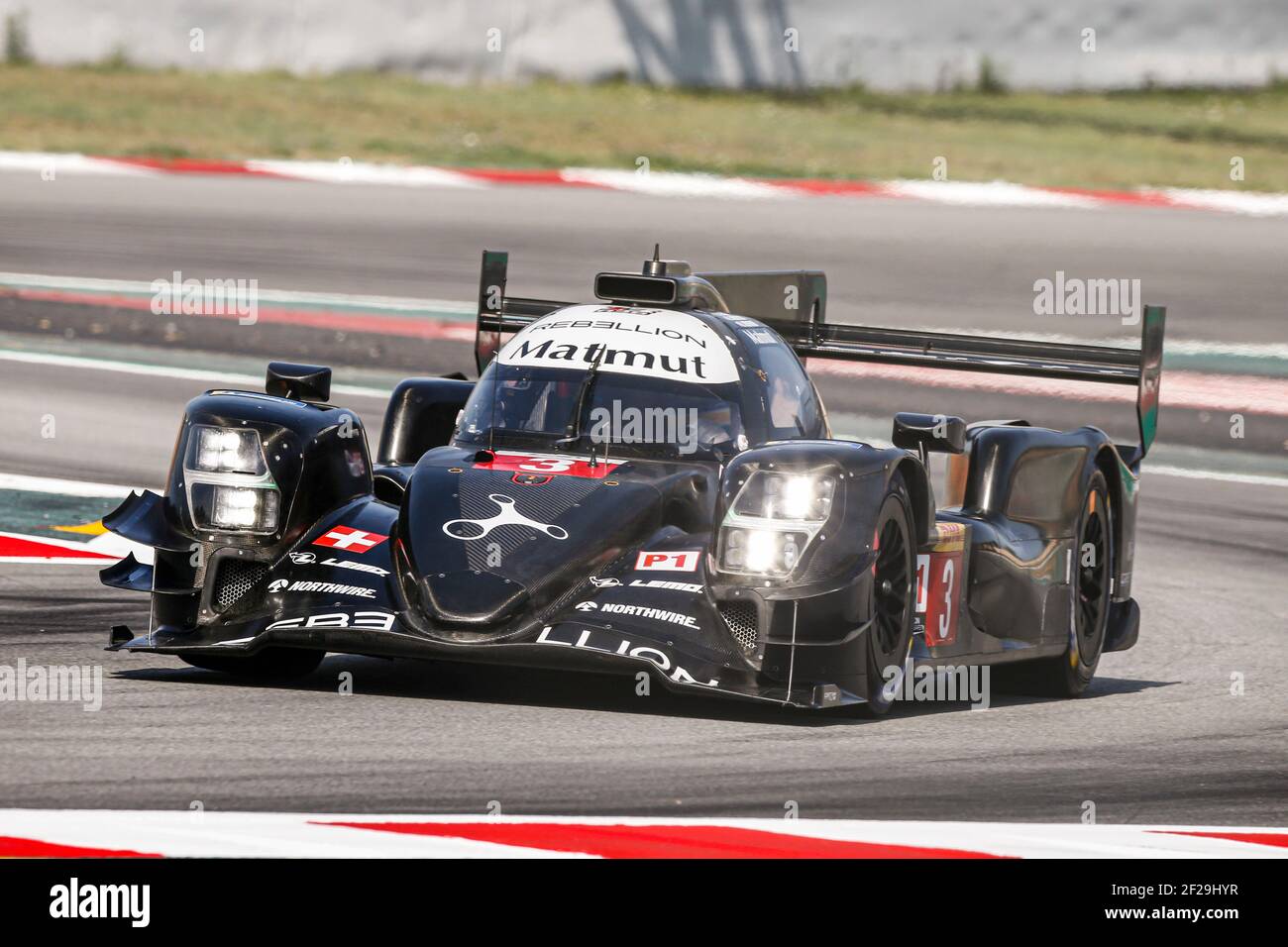 03 NATHANAEL BERTHON (fra) BRUNO SENNA (BRA) GUSTAVO MENEZES (USA) RIBELLIONE R13 - GIBSON REBELLION RACING ACTION durante il 2019 FIA WEC World Endurance Championship Prologue a Barcellona Catalunya, Spagna, dal 23 al 24 luglio - Foto Francois Flamand / DPPI Foto Stock