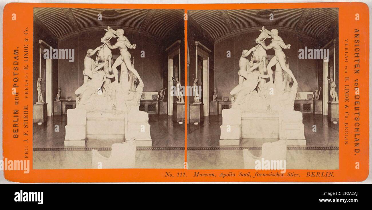 Museo, Sala Apollo, bull Farnese. Berlino.. Foto Stock