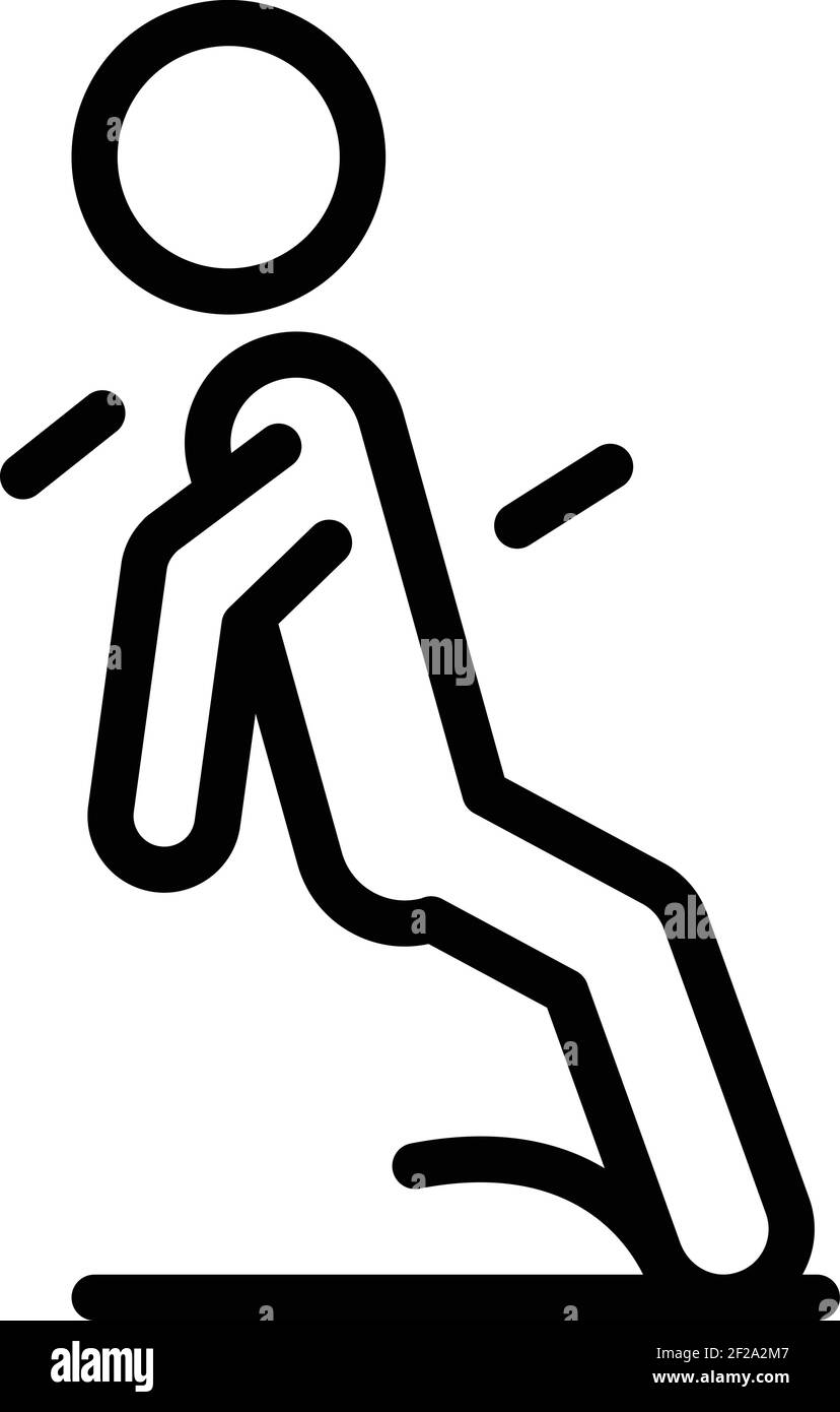 Pericolo icona persona disinteressata. Delineare pericolo persona incauta icona vettore per web design isolato su sfondo bianco Illustrazione Vettoriale