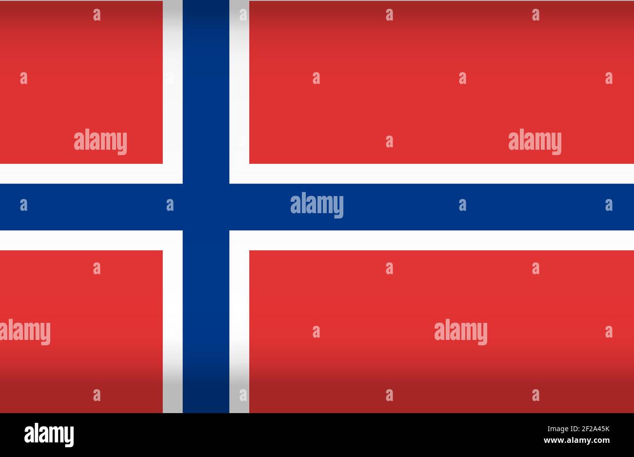 Bandiera vettoriale della Norvegia. Simbolo di colore isolato su sfondo bianco. Immagine bandiera norvegese. Illustrazione Vettoriale