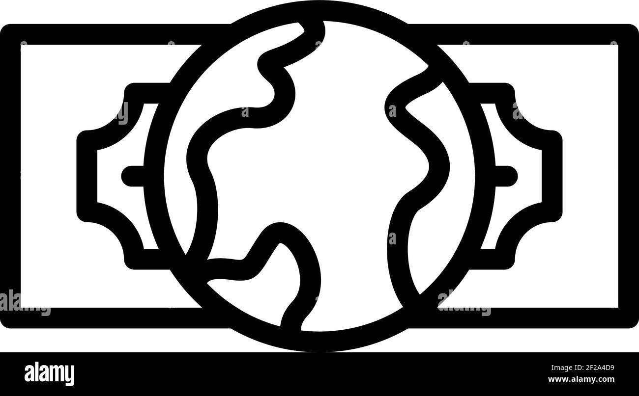 Icona Global Cash Money Transfer. Profilo vettore globale di trasferimento di denaro per il web design isolato su sfondo bianco Illustrazione Vettoriale