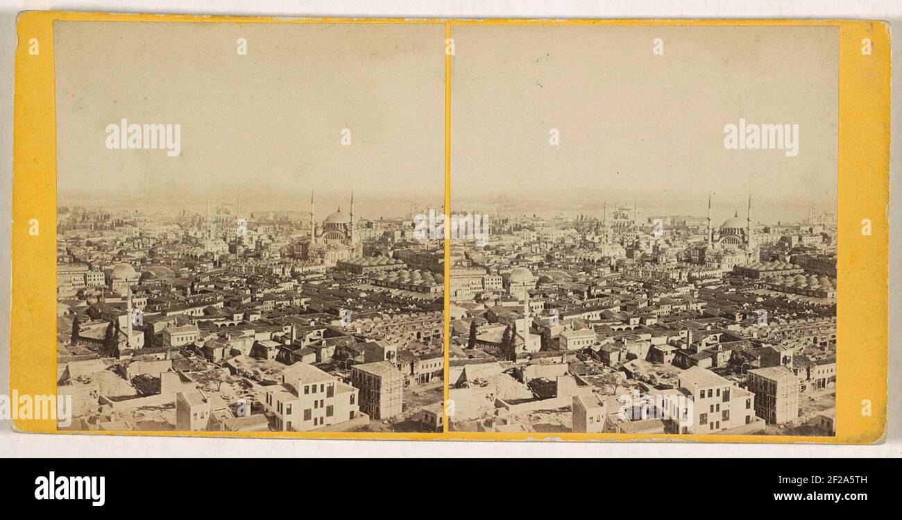 Costantinopoli-Vista dalla Torre del Seraskier. Mostra alcune delle grandi moschee dei bazar;. Foto Stock