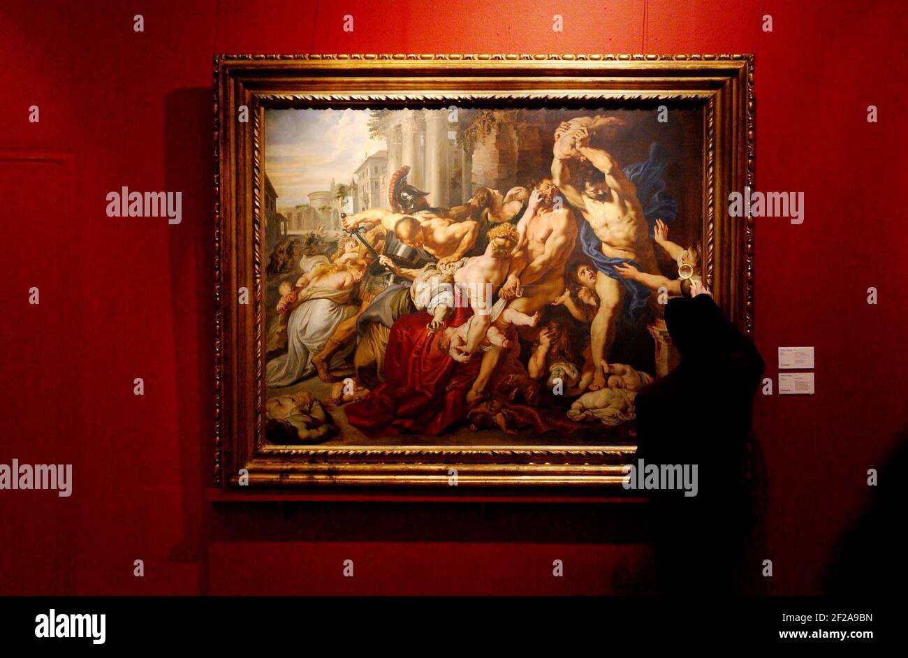 "Il massacro degli Innocenti" di Sir Peter Paul Rubens, in vendita a Sothebys stimato per 4-6 milioni di euro il 3 maggio 2002.5 luglio 2002 foto Andy Paradise Foto Stock