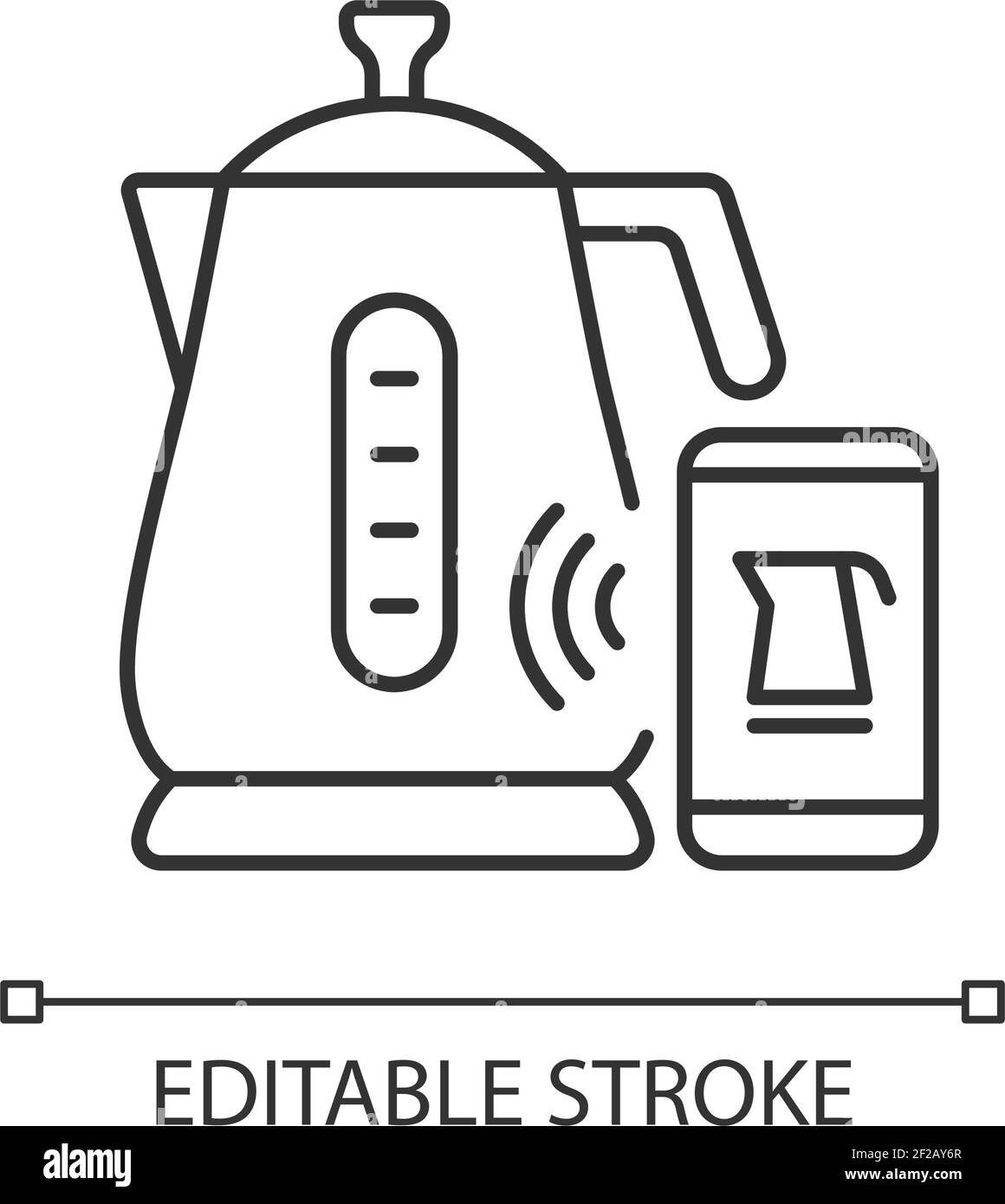 Icona lineare Smart kettle Illustrazione Vettoriale