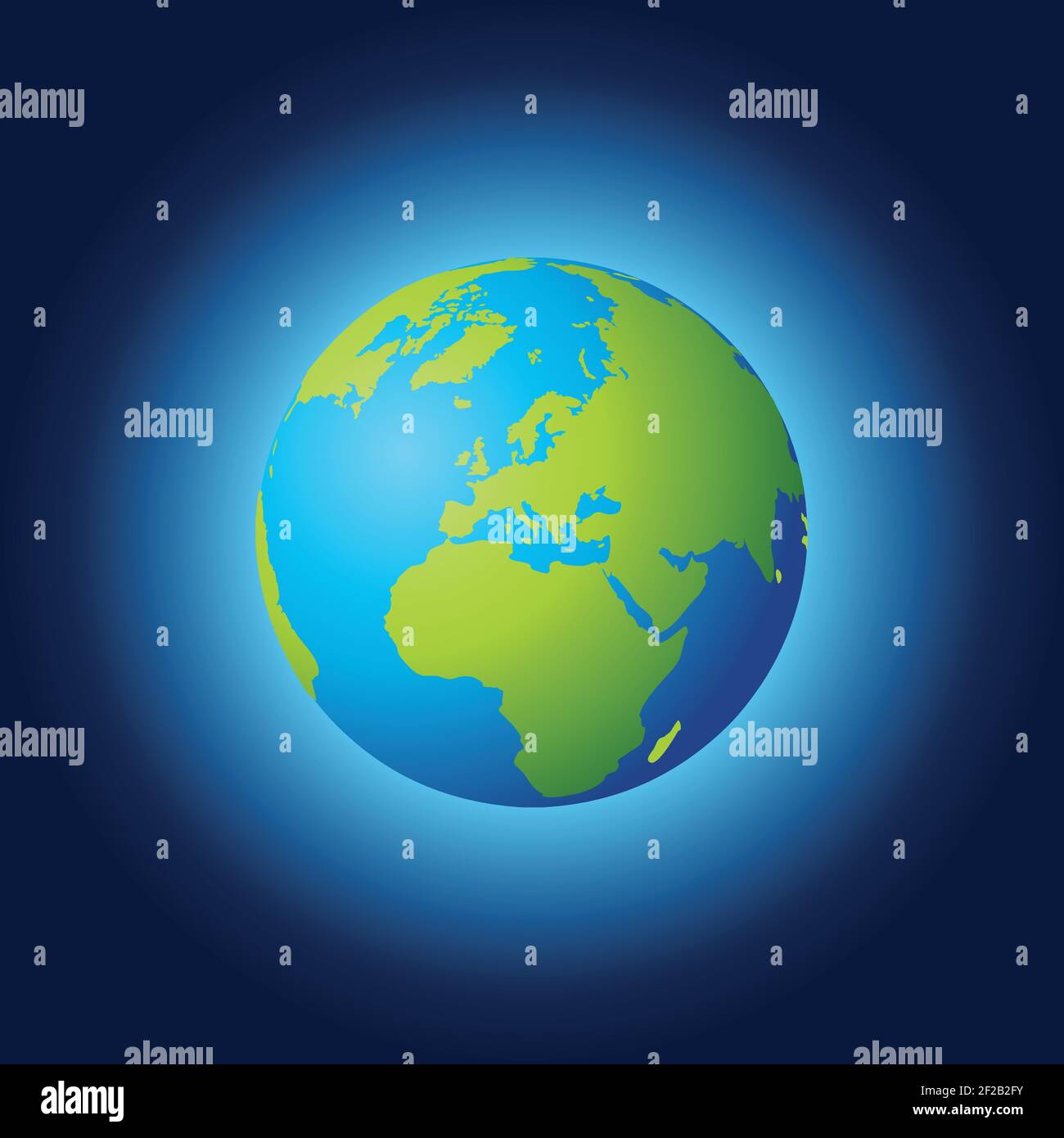 Illustrazione vettoriale che raffigura il mondo. Il globo terrestre, la terra vista dallo spazio. Illustrazione Vettoriale