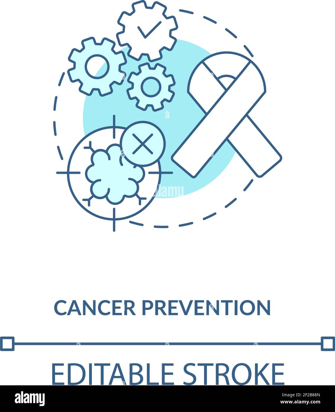 Icona blu di concetto di prevenzione del cancro Illustrazione Vettoriale