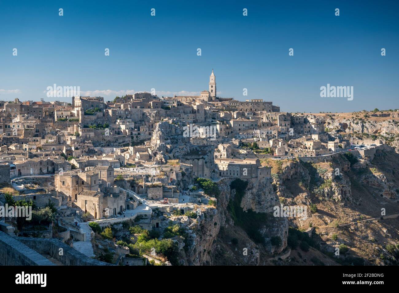 Vista sulla bellissima città vecchia di Matera, Basilicata Foto Stock