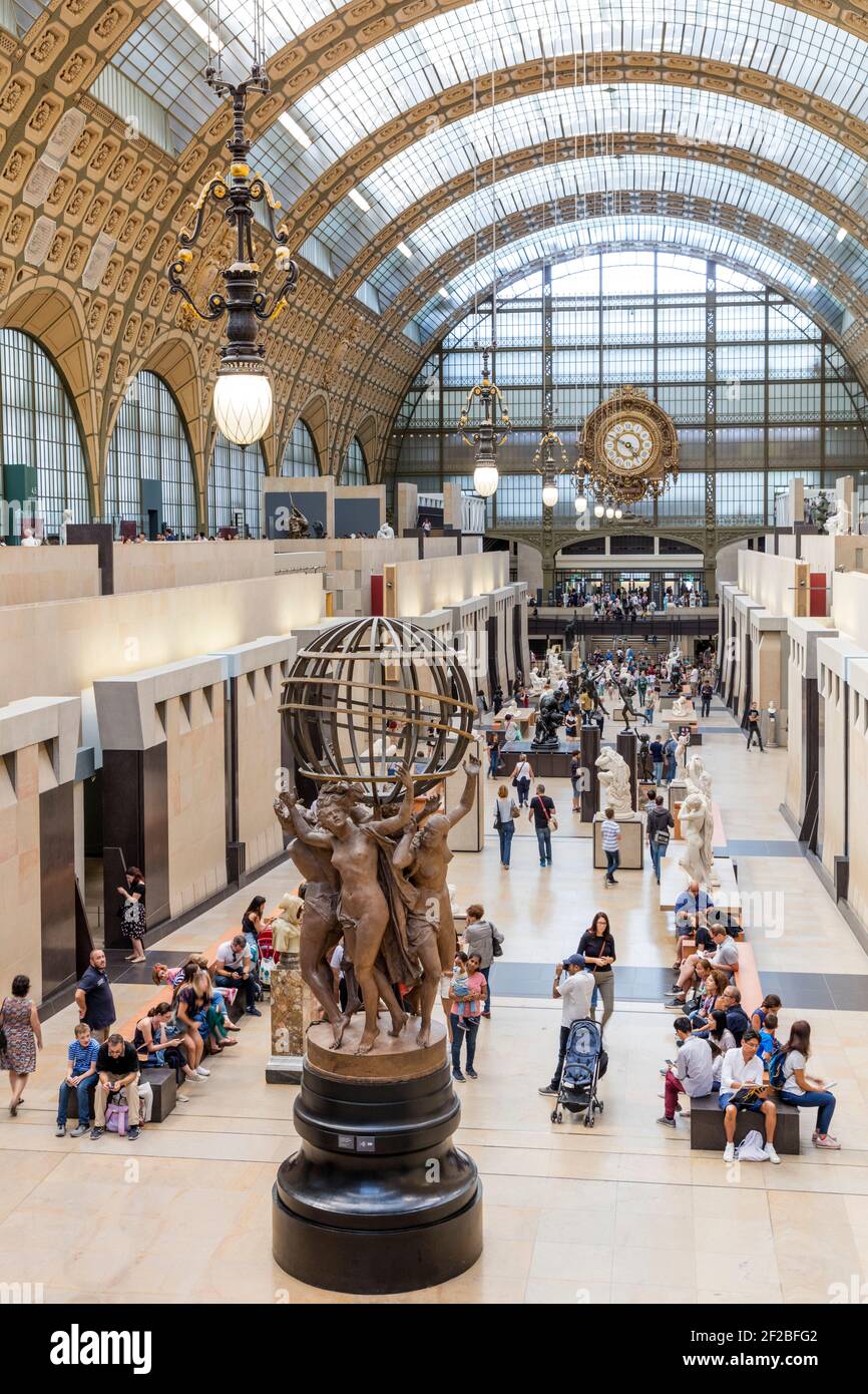 Atrio principale del Musee d'Orsay, Parigi, Francia Foto Stock