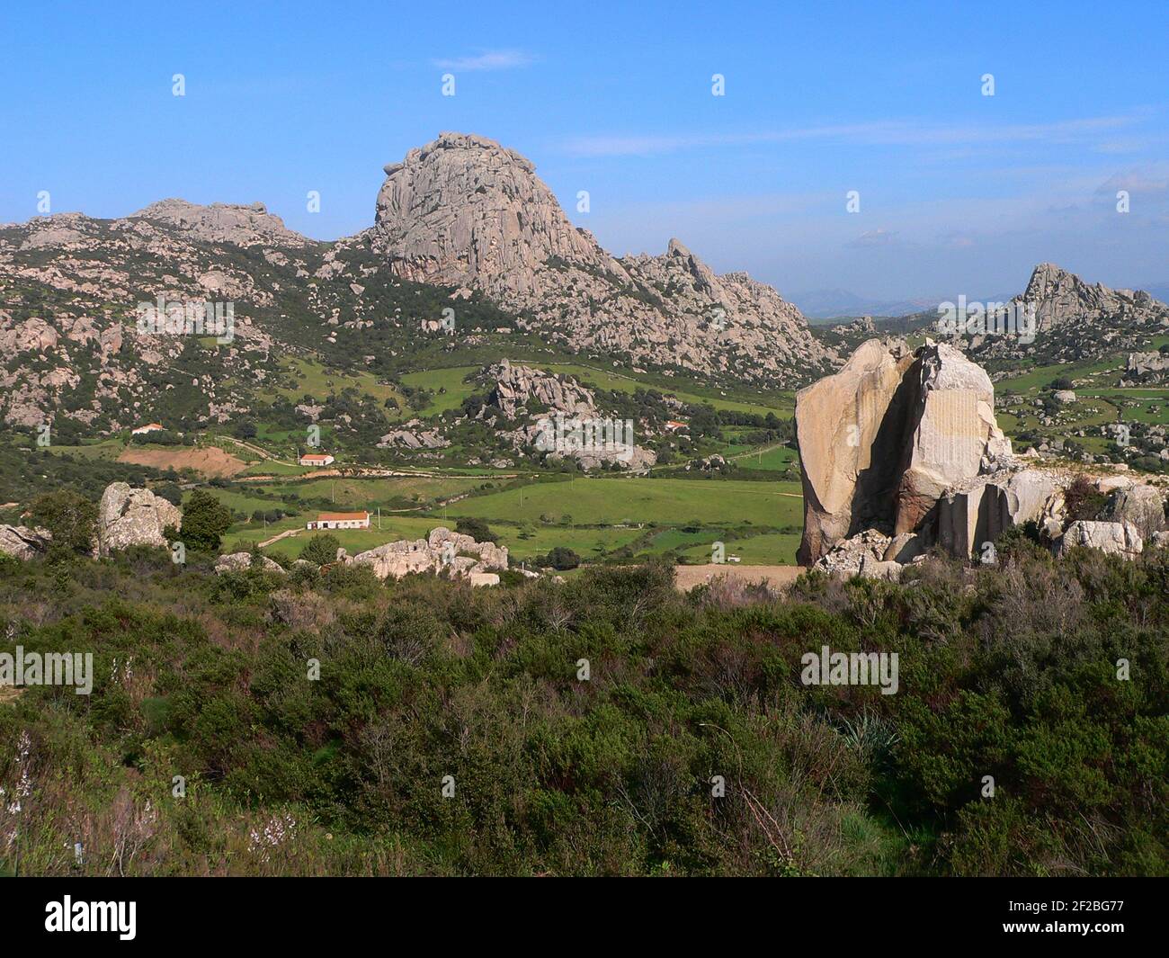 Cava di granito in Gallura, Sardegna, Italia Foto Stock