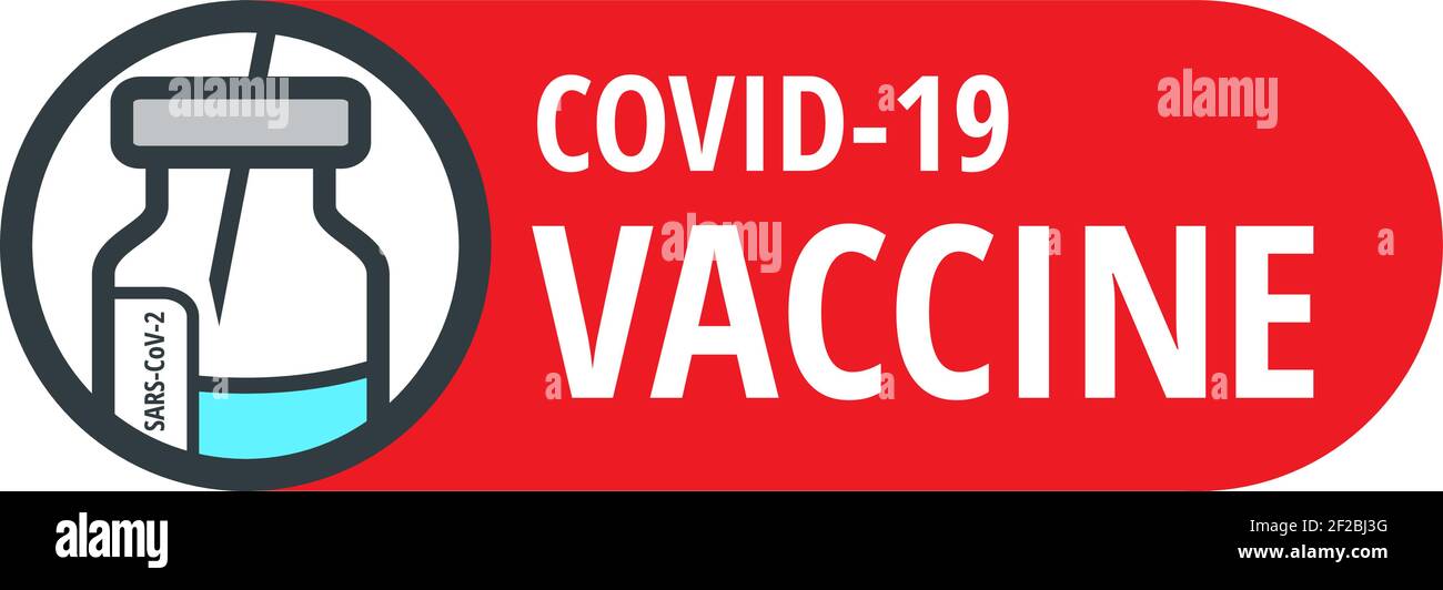 Simbolo del flacone di vaccino e della siringa di Coronavirus Covid-19 Illustrazione Vettoriale