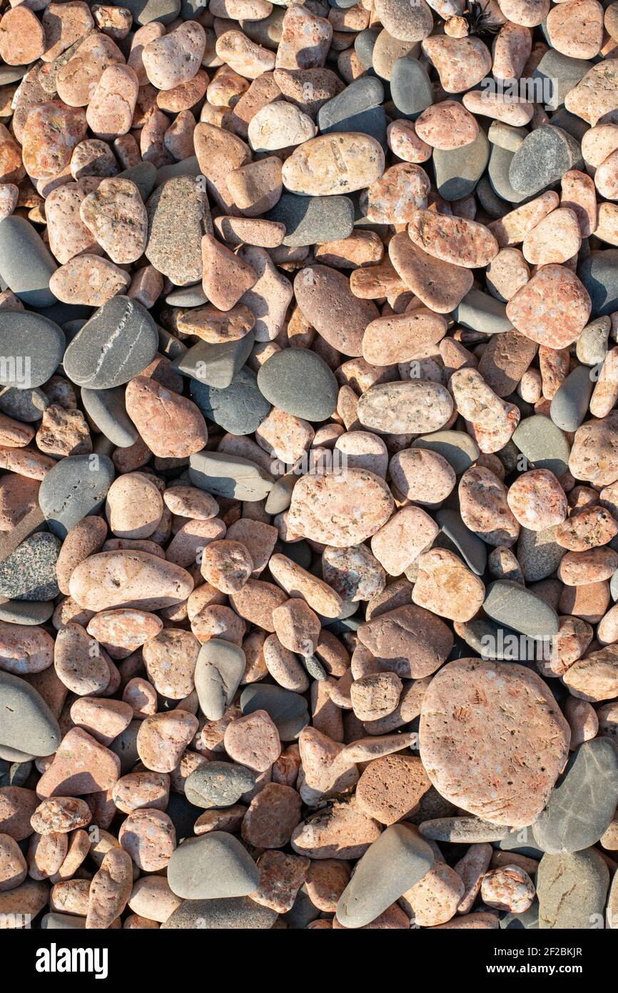 Granite Pebbles, Jersey, Isole del canale, sfondo, motivi naturali Foto Stock