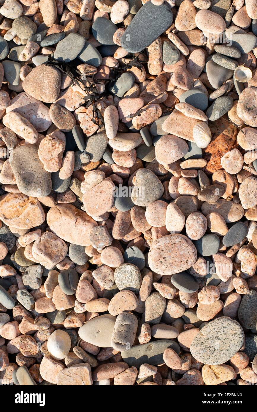 Granite Pebbles, Jersey, Isole del canale, sfondo, motivi naturali Foto Stock