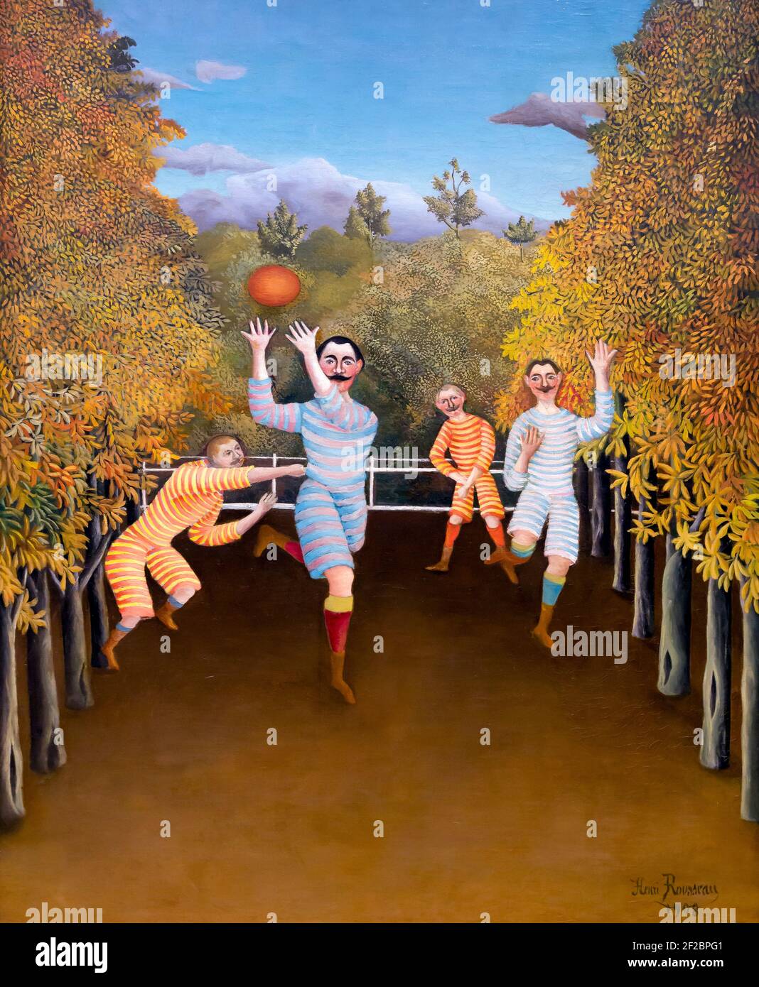 I giocatori di calcio, Henri Rousseau, 1908, Solomon R. Guggenheim Museum, Manhattan, New York City, USA, Nord America Foto Stock
