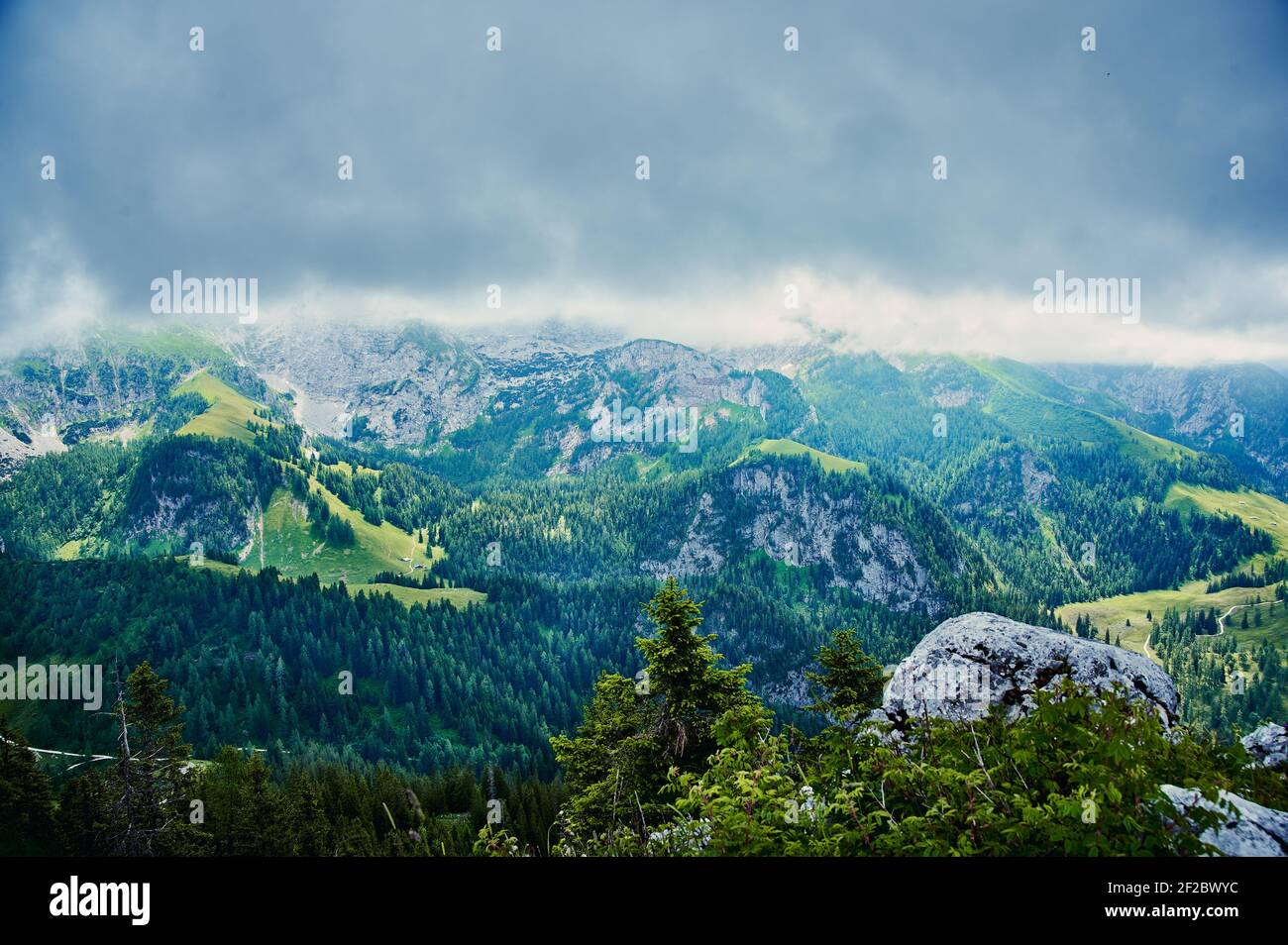 Vista sulle montagne dal Jenner, famosa montagna in Germania Foto Stock