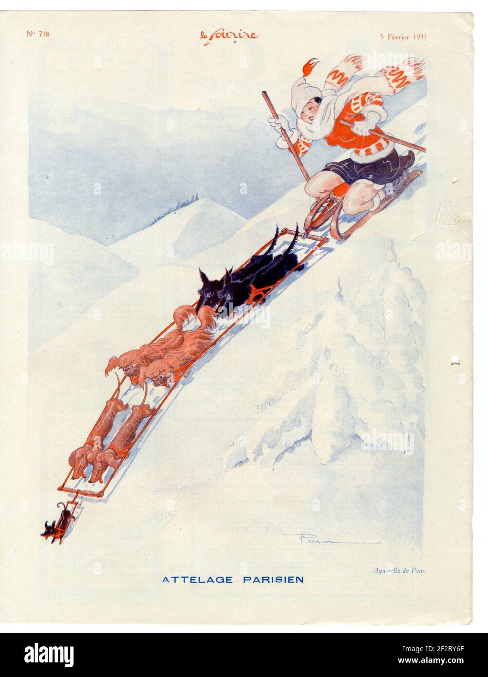 1930s Francia Le Sourire piastra del magazzino Foto Stock