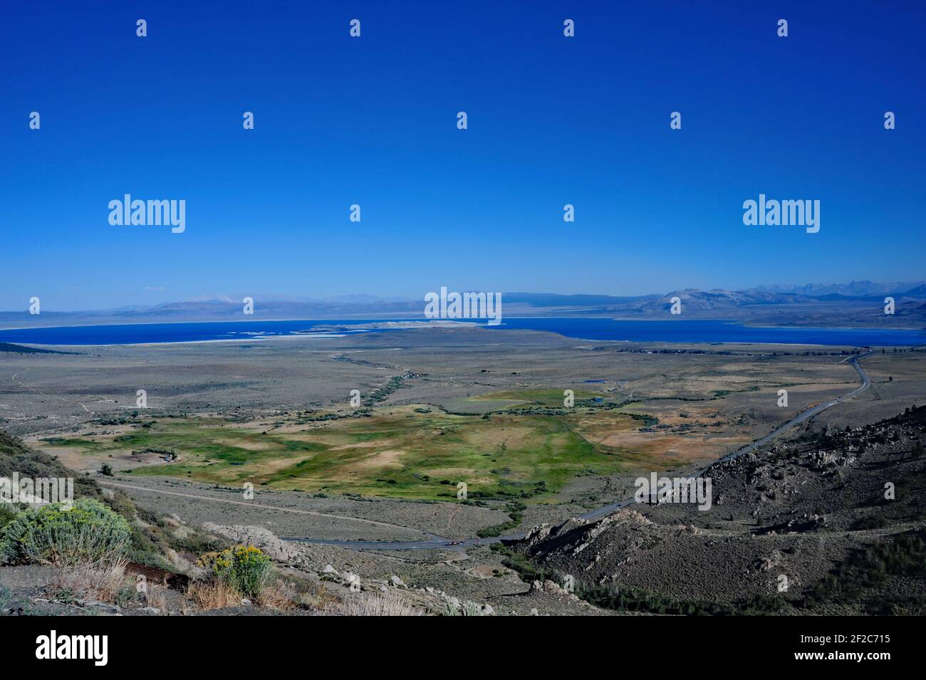 Lago mono. Aeroporto di Mono County, California Foto Stock