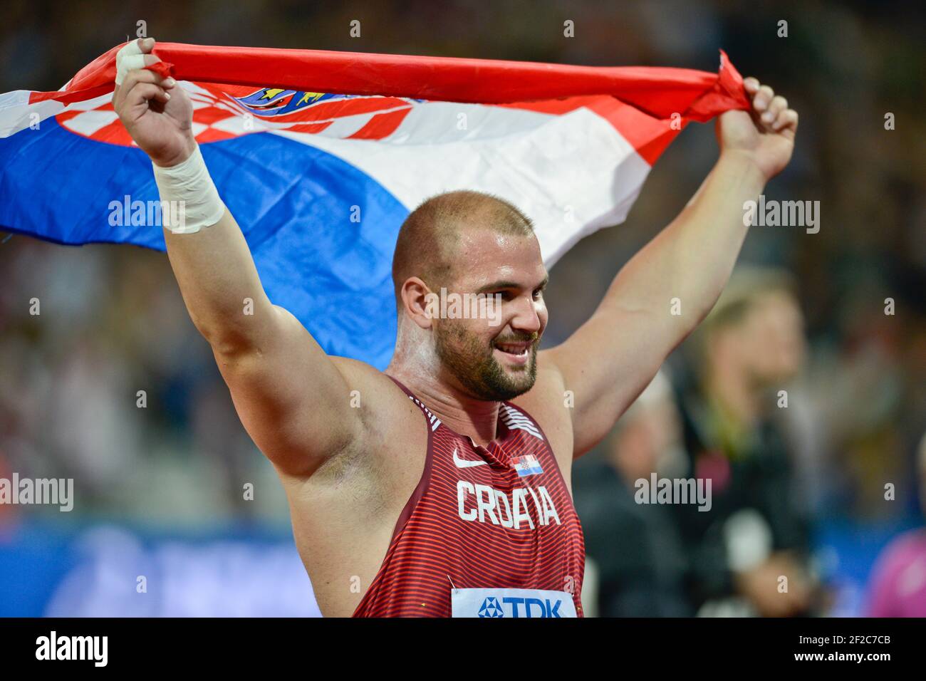 Stipe Zunic (Croazia). Colpo messo uomini, finale. IAAF World Athletics Championships Londra 2017 Foto Stock