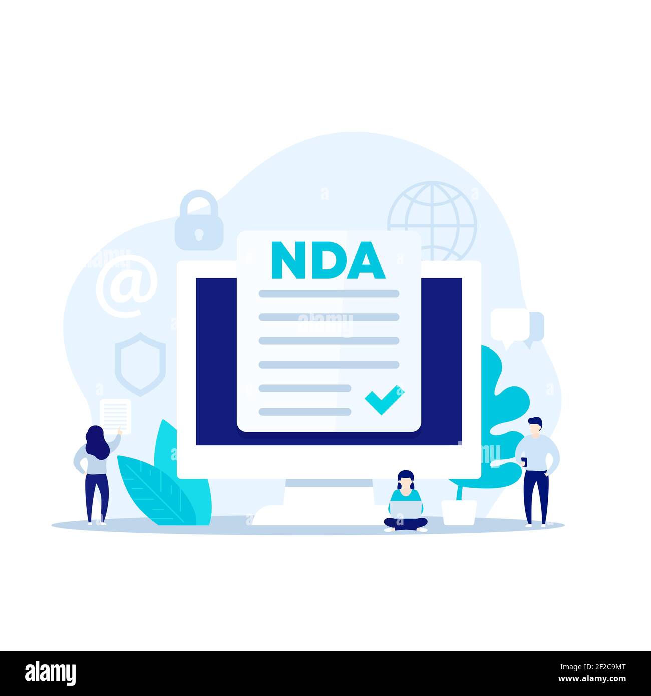 NDA, accordo di non divulgazione, illustrazione vettoriale Illustrazione Vettoriale