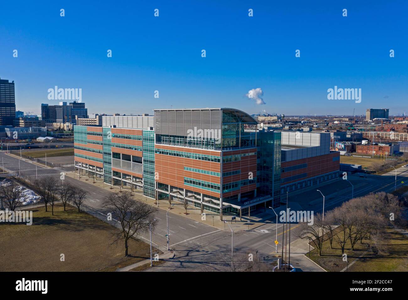 Detroit, Michigan - Scuola superiore tecnica di Cass, parte del Distretto della Comunità delle Scuole pubbliche di Detroit. Cass Tech è uno dei più importanti sch della città Foto Stock
