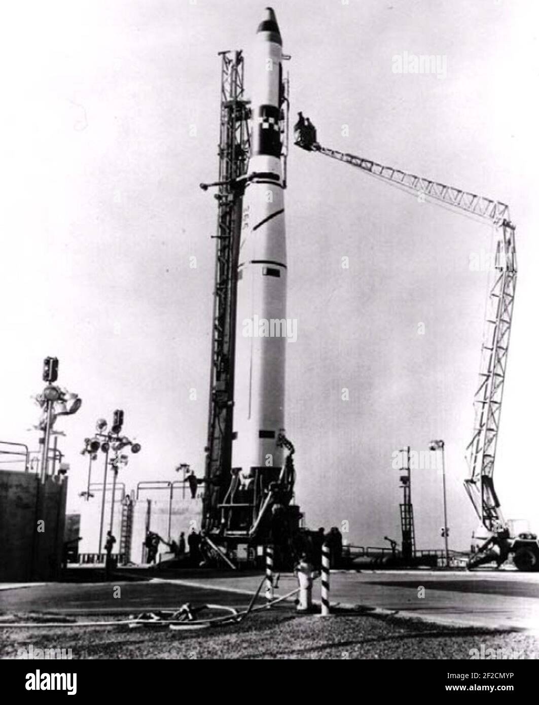 Poppy-1 lancio su Thor Agena-D a Vandenberg AFB 1962. Foto Stock