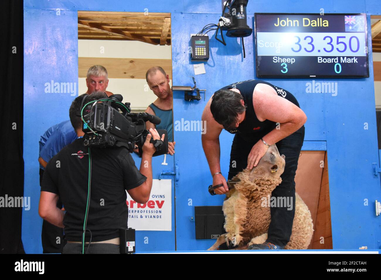 John dalla rappresenta l'Australia al World Sheep Shearing Champs France 2019 Foto Stock