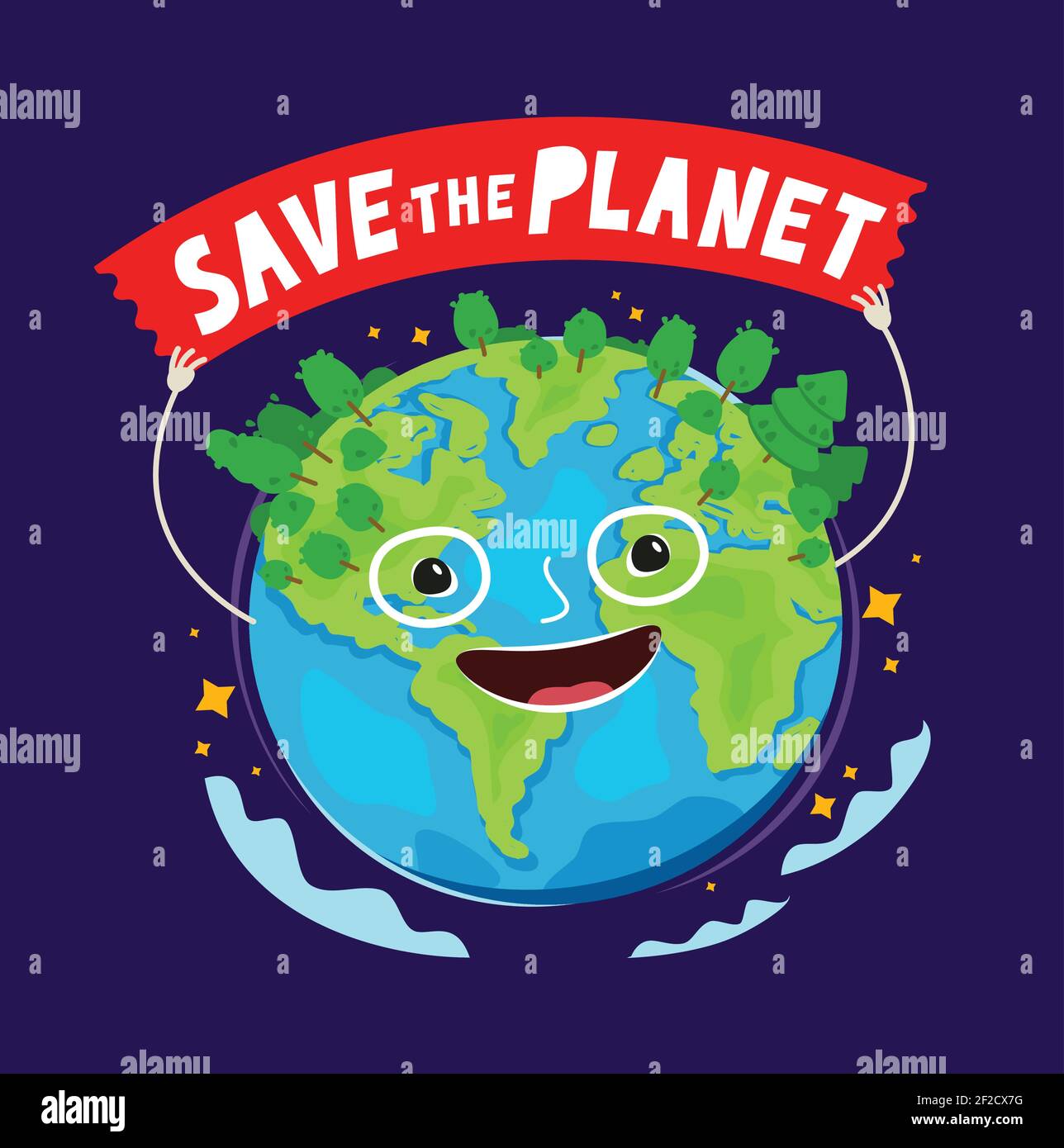 Salvare il pianeta. Protezione ambientale, vettore di concetto di ecologia Illustrazione Vettoriale