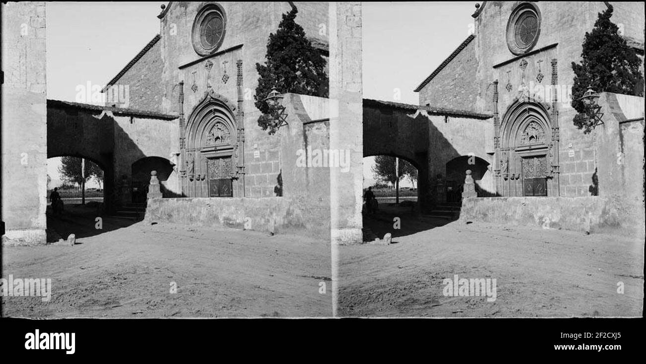 Portalada de l'església de Sant Martí de Provençals Foto Stock