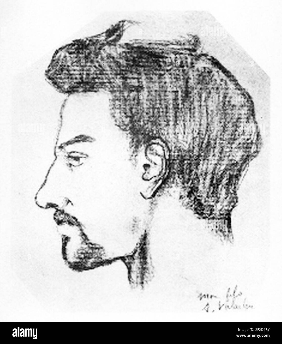 Portrait de Maurice Utrillo par sa mère Suzanne Valadon. Foto Stock
