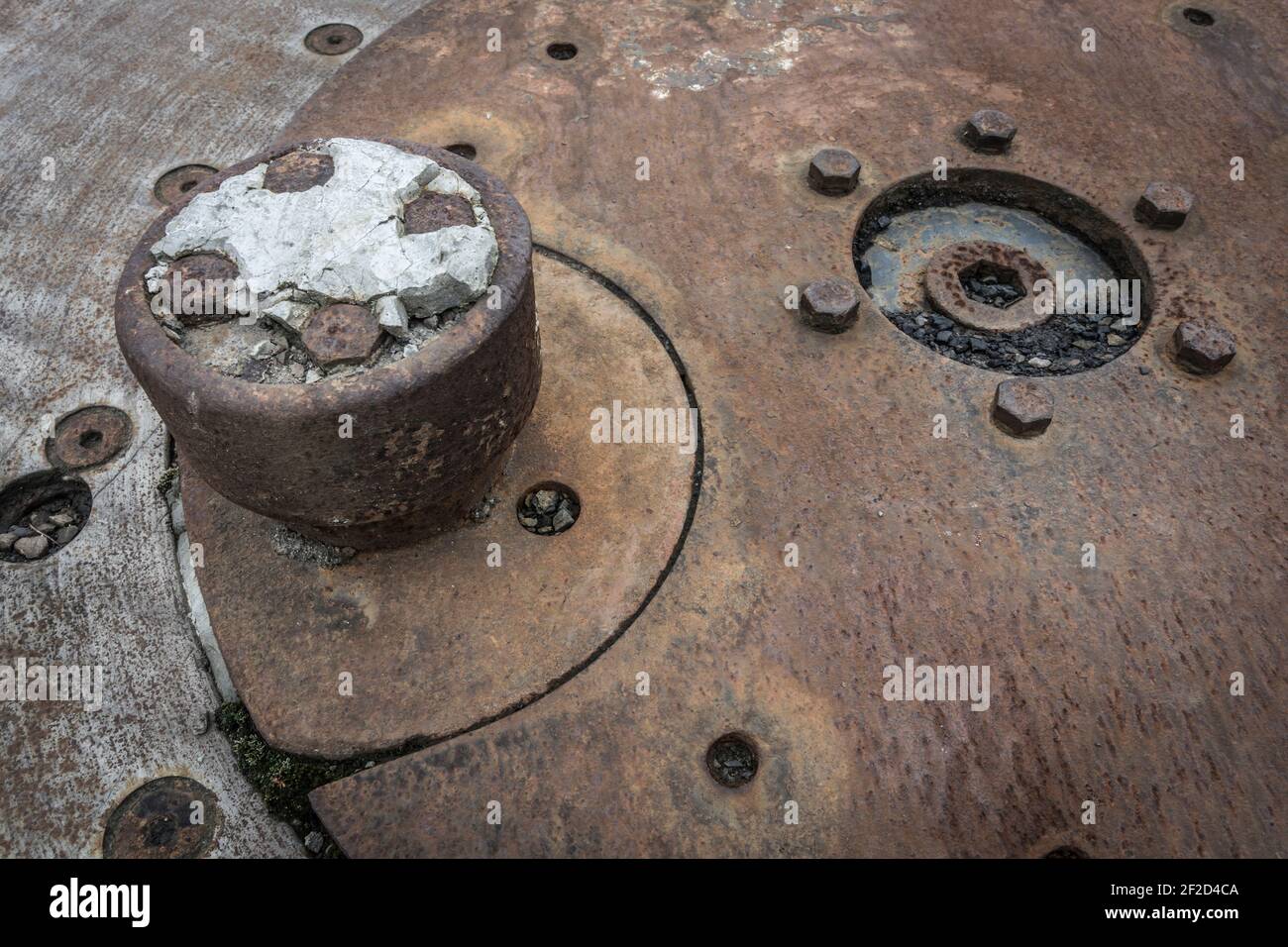 particolare di alloggiamento di una macchina arrugginita Foto Stock