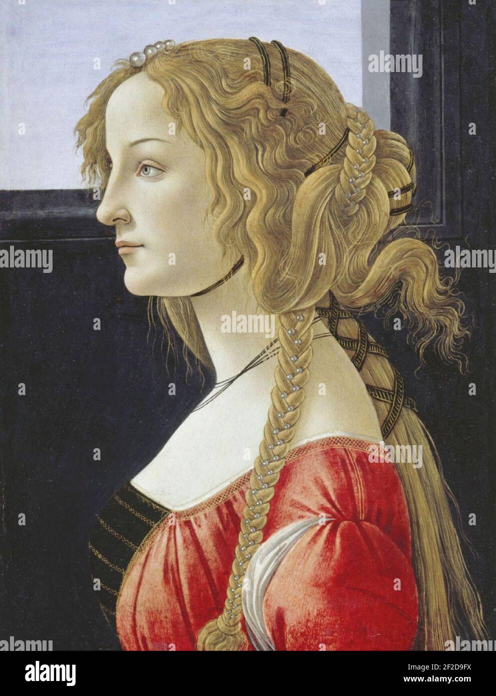 Ritratto di una giovane donna, probabilmente Simonetta Vespucci. Foto Stock