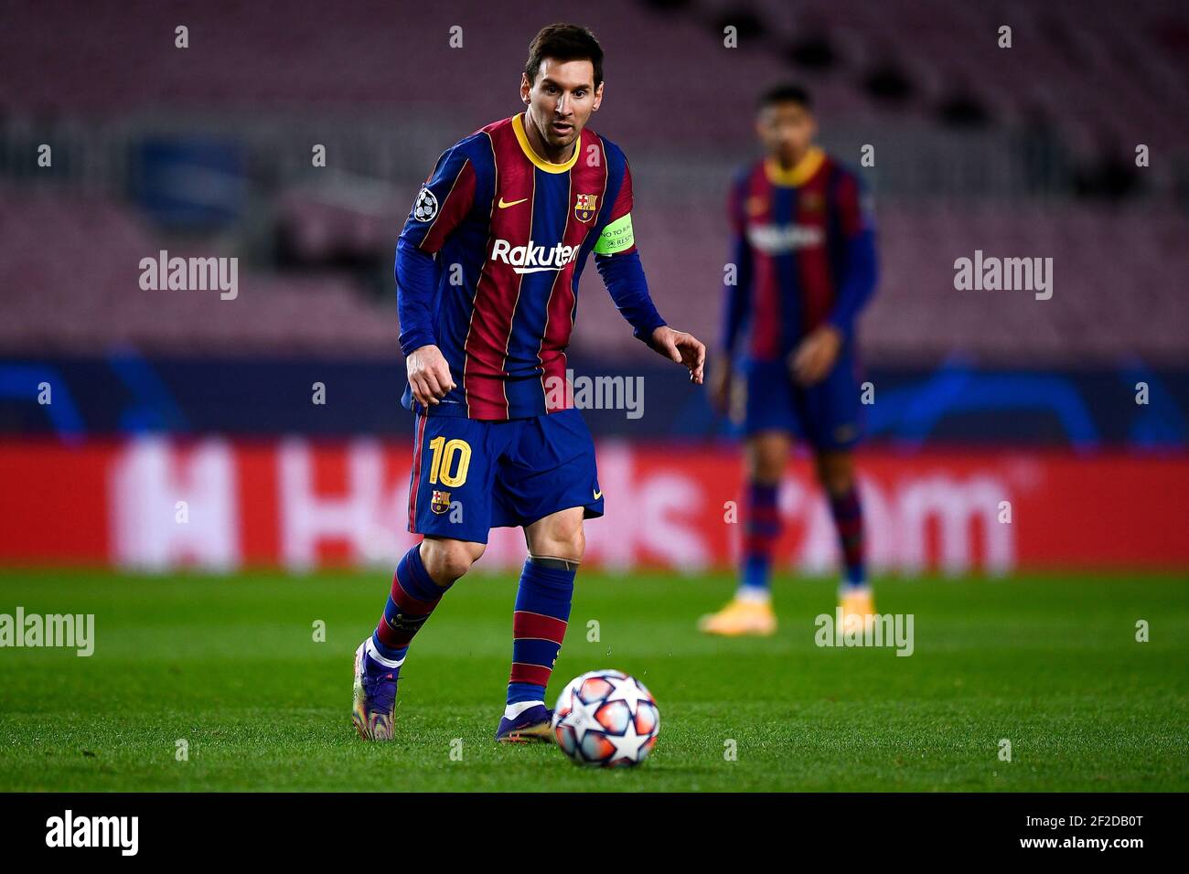 Barcellona, Spagna - 08 dicembre 2020: Lionel messi del FC Barcelona in azione durante la partita di calcio della UEFA Champions League G tra FC Barcelona e Juventus. La Juventus FC ha vinto nel 3-0 il FC Barcelona. Credit: Nicolò campo/Alamy Live News Foto Stock