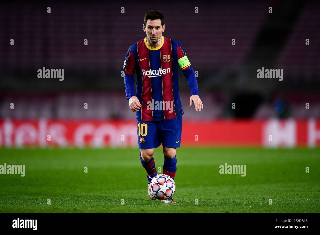 Barcellona, Spagna - 08 dicembre 2020: Lionel messi del FC Barcelona in azione durante la partita di calcio della UEFA Champions League G tra FC Barcelona e Juventus. La Juventus FC ha vinto nel 3-0 il FC Barcelona. Credit: Nicolò campo/Alamy Live News Foto Stock