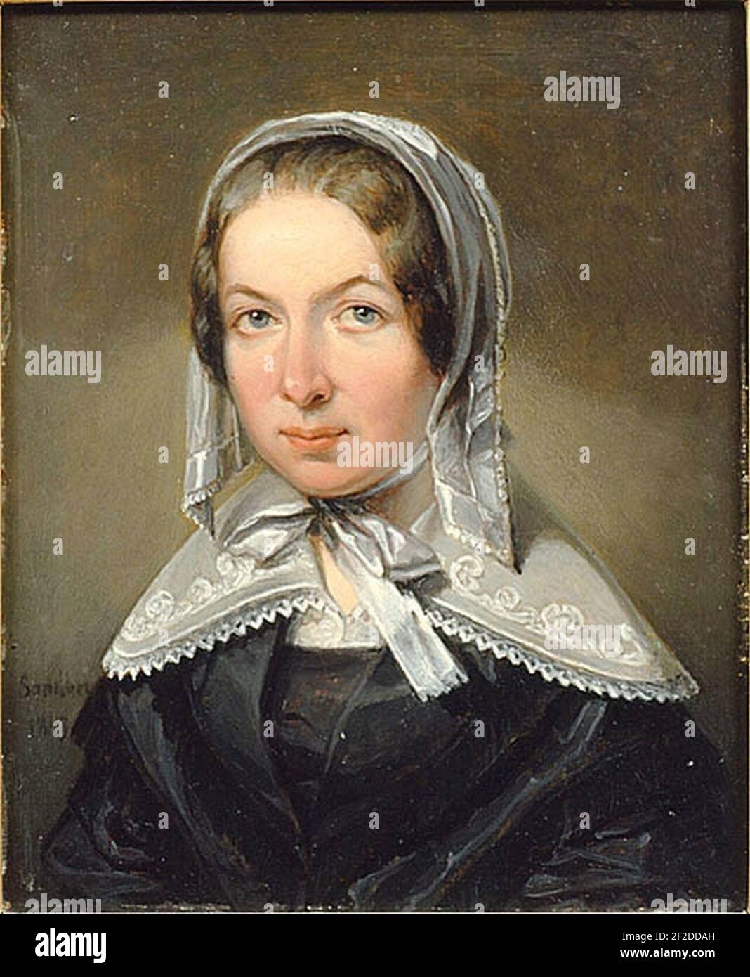 Ritratto di Fredrika Bremer di Johan Gustaf Sandberg 1843. Foto Stock