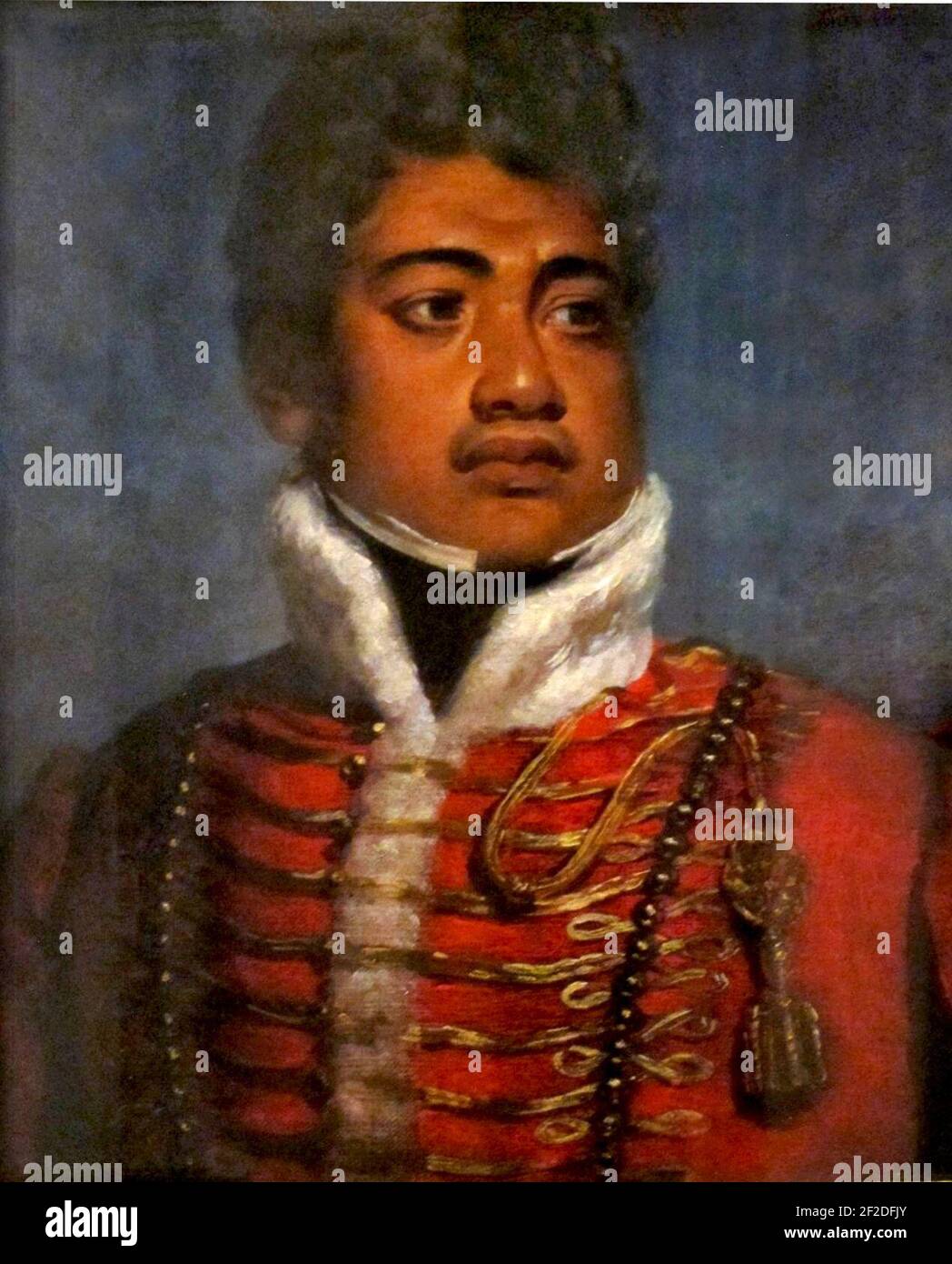 Ritratto di re Kamehameha II delle Hawaii attribuito a John Hayter. Foto Stock