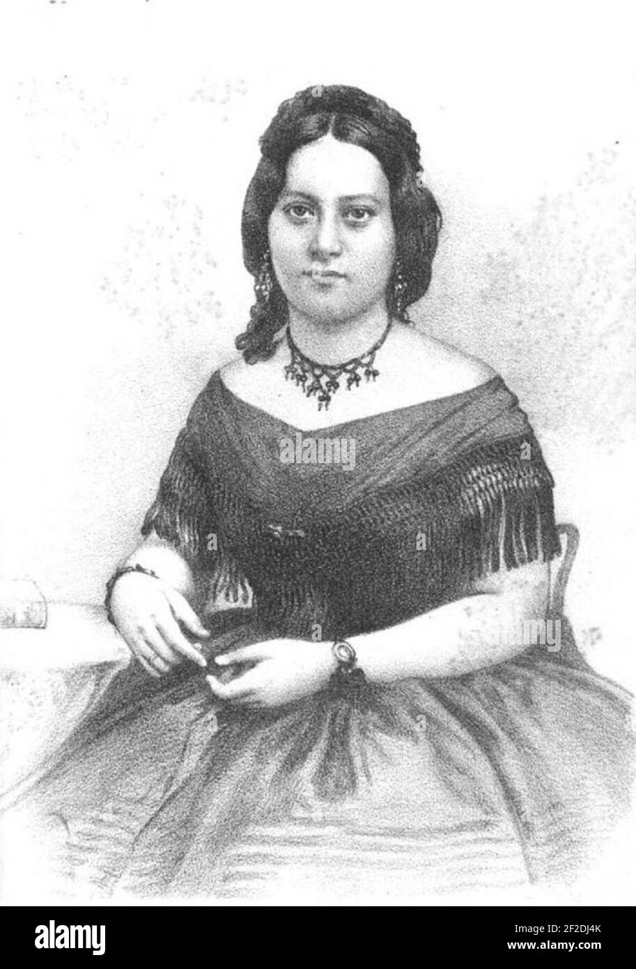 Ritratto della regina Emma. Da un Daguerreotipo. On Stone di R. J. Lane, A.E.R.A. Foto Stock