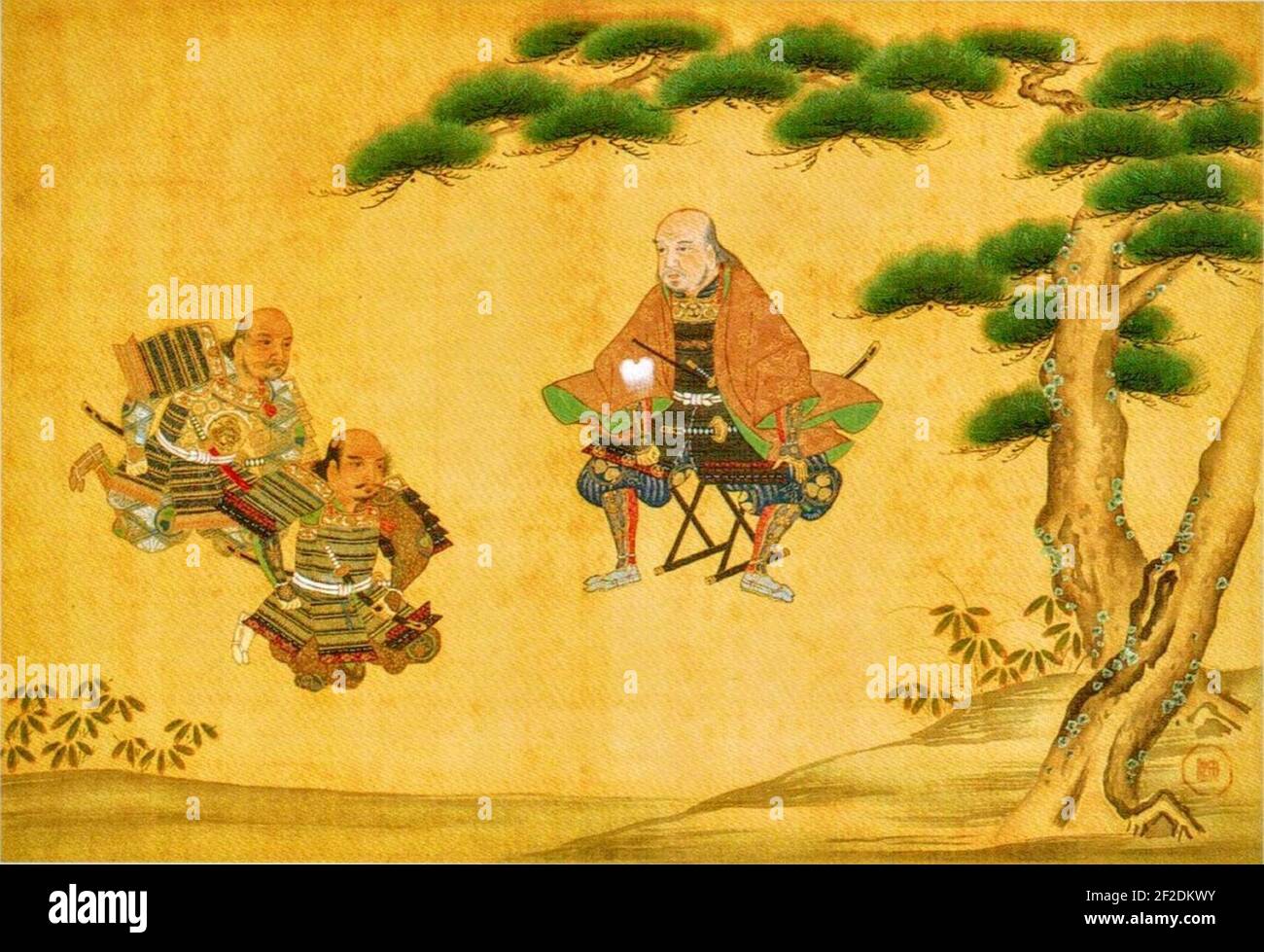 Ritratto di Tokugawa Ieyasu alla Battaglia di Nagakute. Foto Stock