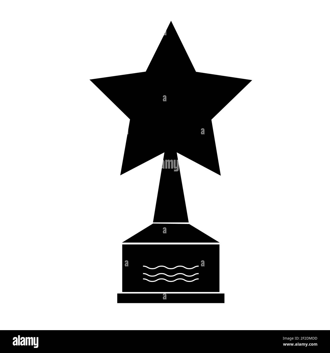 icona del premio a stella su sfondo bianco. stile piatto. simbolo della medaglia del film. simbolo del premio. segno del premio a stella nera. Foto Stock