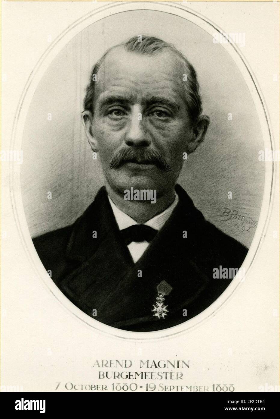Portret van Arent Magnin (1825-1888) porta Boele Jans Pottjewijd (1859-1941). Foto Stock