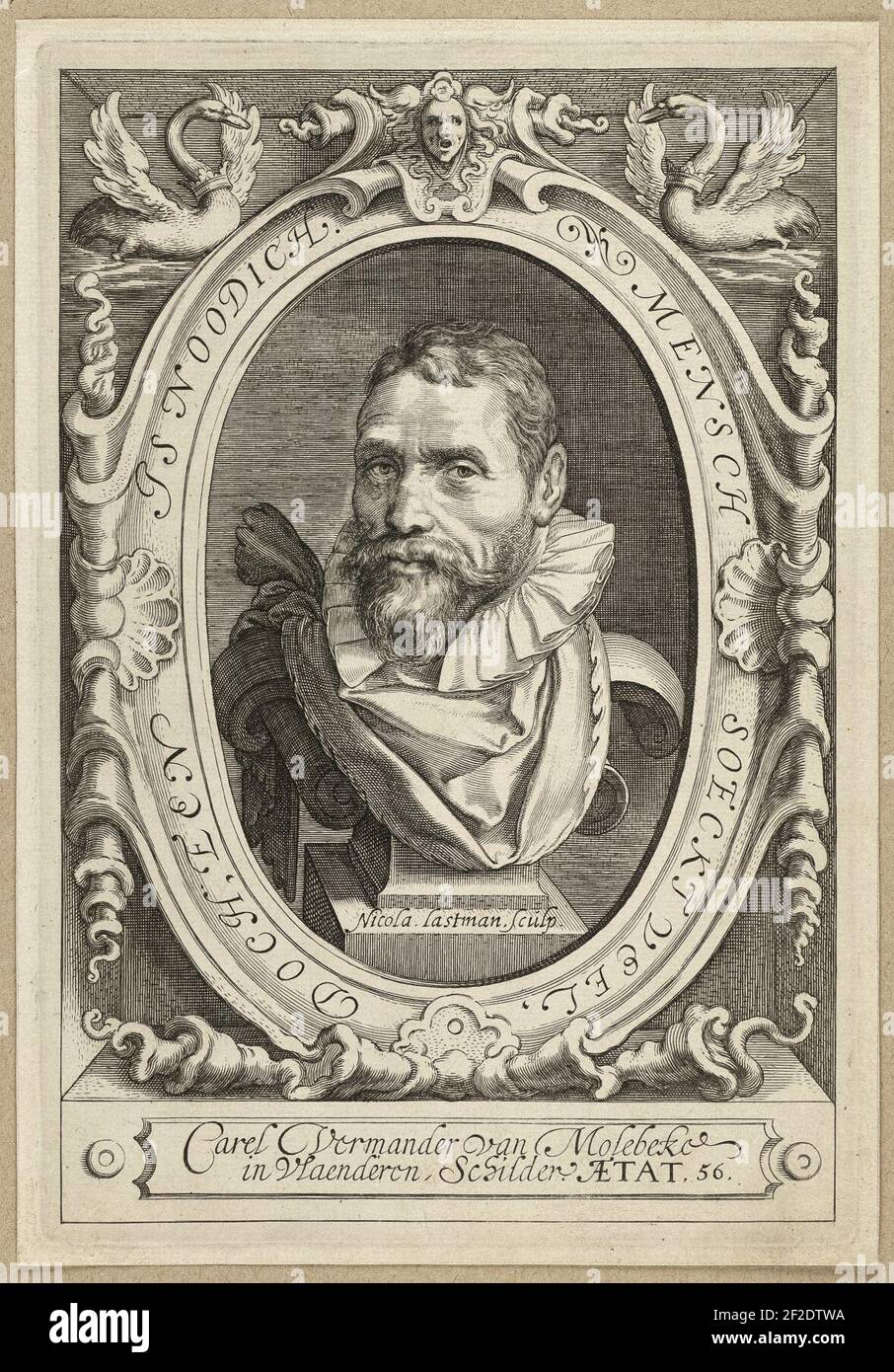 Kunstschilder en schrijver Karel van Mander op 56 jarige leeftijd. Foto Stock