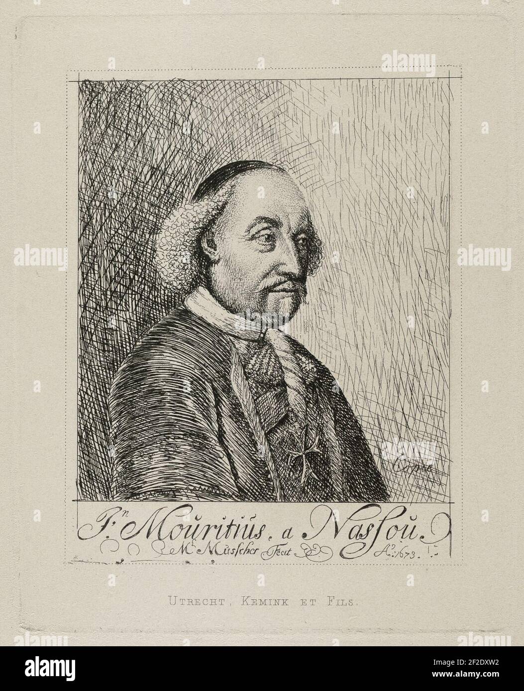 Portret van Johan Maurits van Nassau-Siegen. Foto Stock