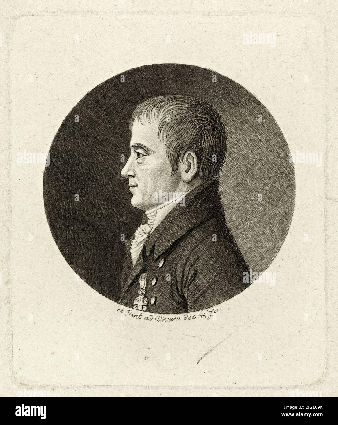 Portrett (phisionotrace) AV Jacob Aall (1773-1844), ca. 1810. Foto Stock