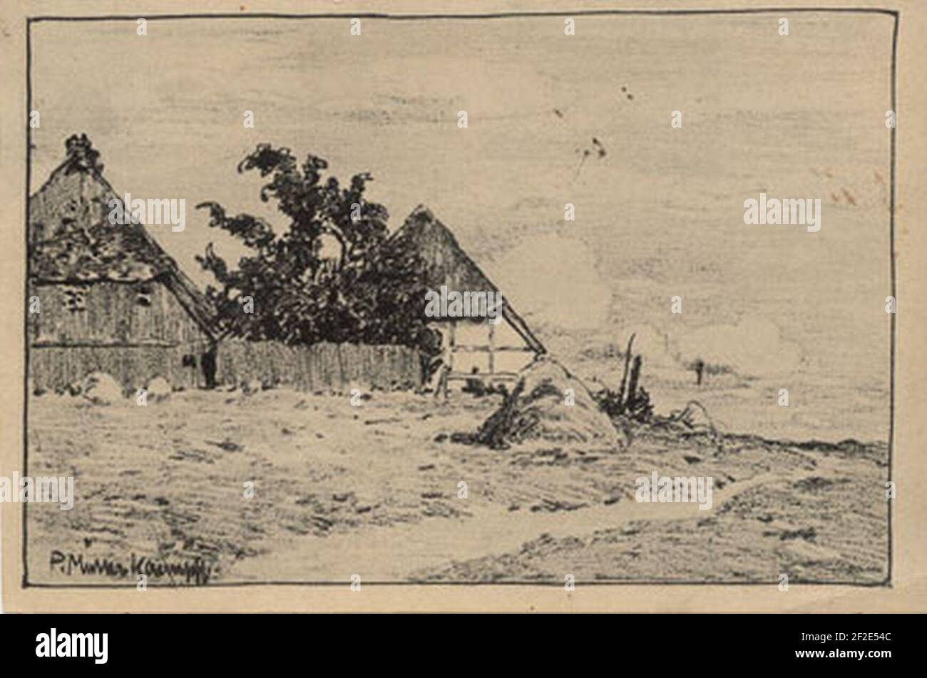 Postkarte des Ostseebades Ahrenshoop von Paul Müller-Kaempff, abgestempelt im Januar 1911. Foto Stock