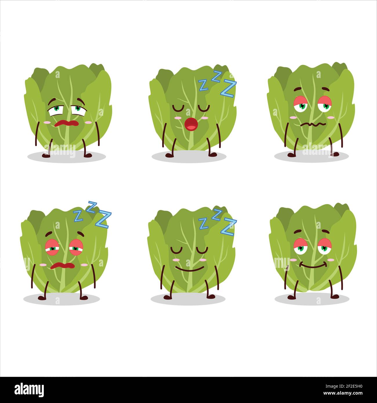 Carattere cartoon di pino romano con espressione sonnolenta. Illustrazione vettoriale Illustrazione Vettoriale