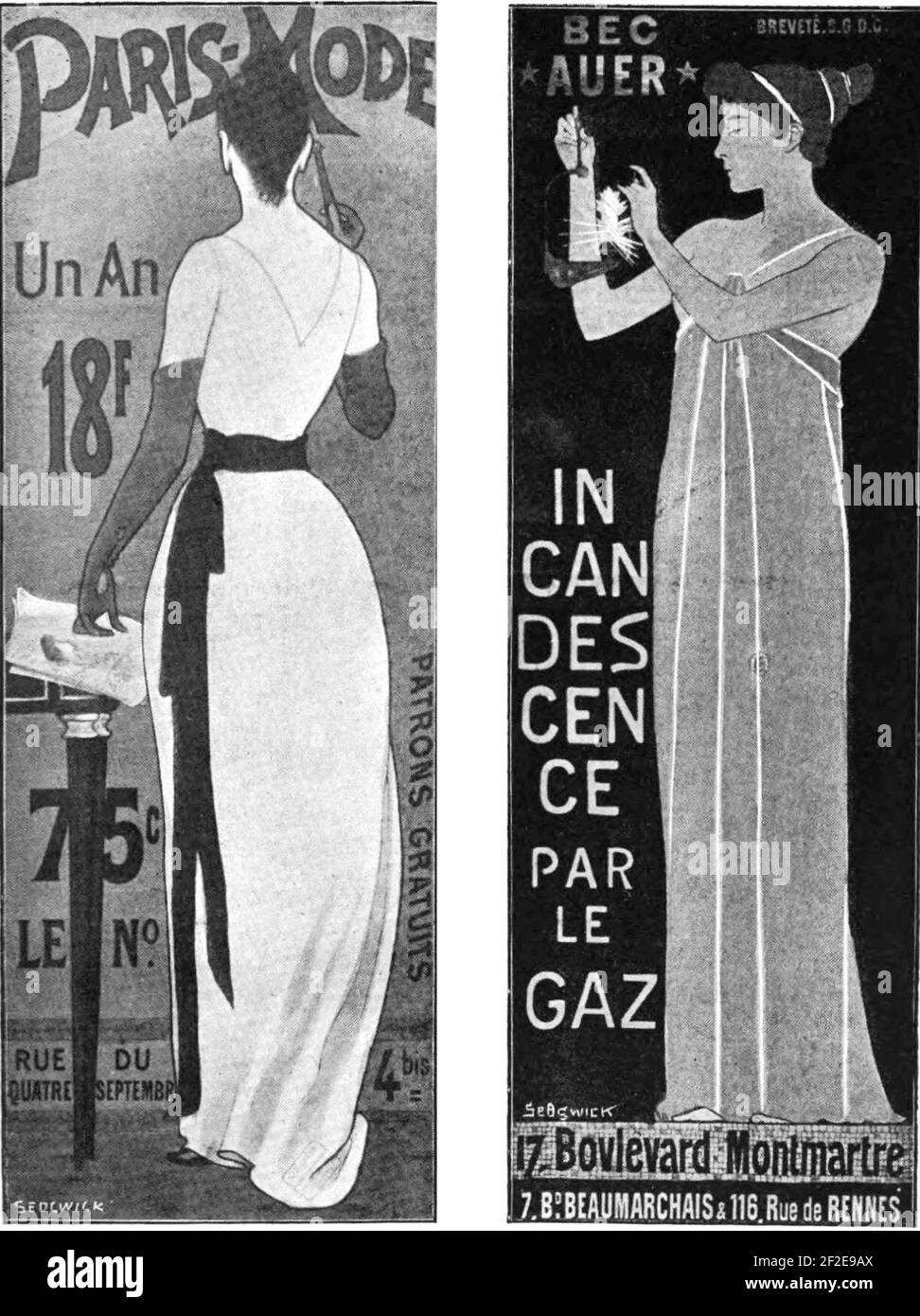 PP D199 poster di Realier-dumas per l'illuminazione di moda e a gas. Foto Stock