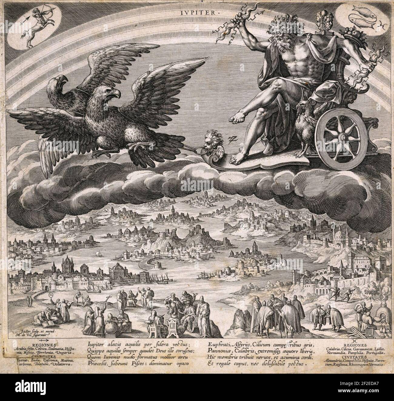 Iupiter (Planetarum effectus et eorum in signis zodiaci) = (Die sieben Planeten) (1585). Foto Stock